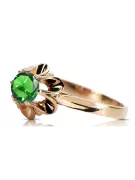 Emerald Original Vintage 14K Rose Gold Ring Bijuteria Vintage vrc004r